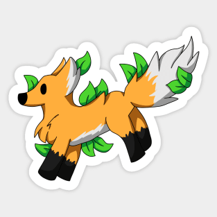 Chibi Fox Leaf Sticker